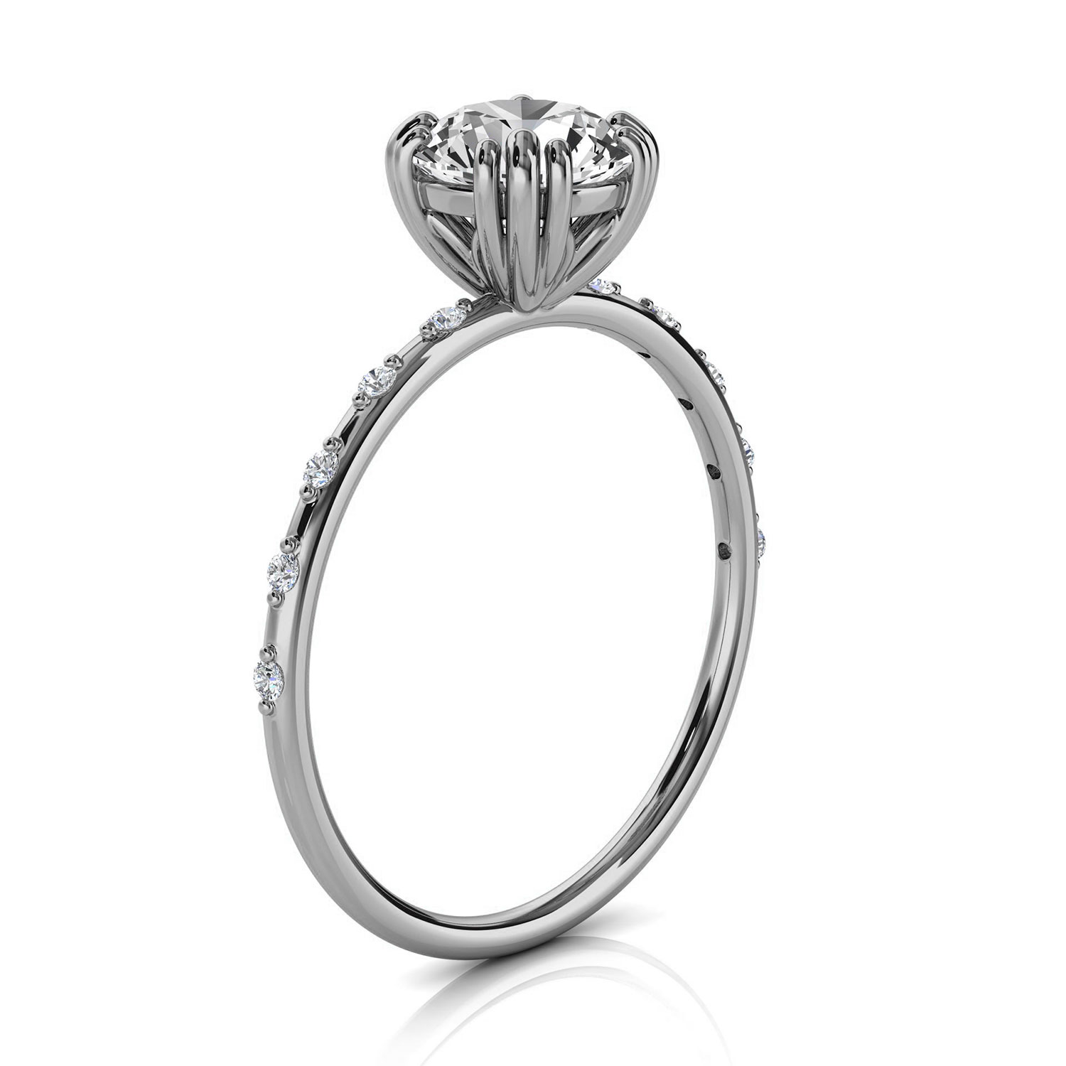 14K White Gold Norin Petite Earthy Organic Lab Grown Diamond Ring (1/25 ct. tw)